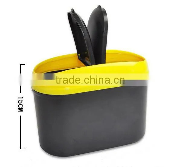 Auto hanging trash can plastic vehicle rubbish bin garbage storage tool
