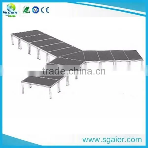 Black stage railing aluminum handrail concert portable stage install