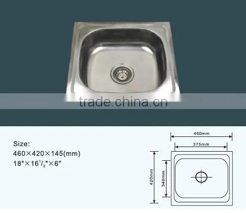 Export Indonesia single bowl single drainer stainless steel kitchen sink