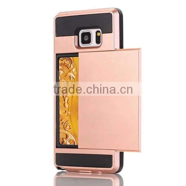 Slip cover card slot phone case TPU + PC phone hull protective back cover for Samsung Note 7