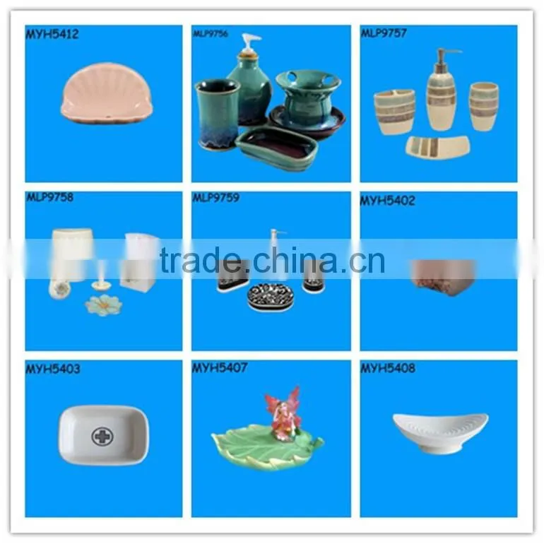 Wholesale Black and White Ceramic Bath Accessory Set