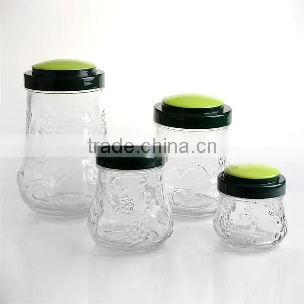 2016newest 3size unique honey jars empty canister jam jar set