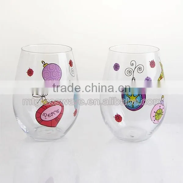 cute and colorful decal drinking water glass cup