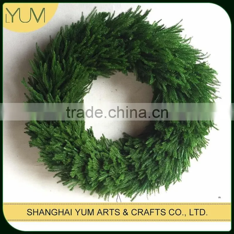 preservative pine wreath for festival and party decoration