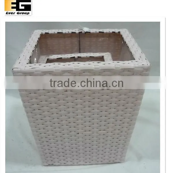 tall dark brown pe rattan woven planter