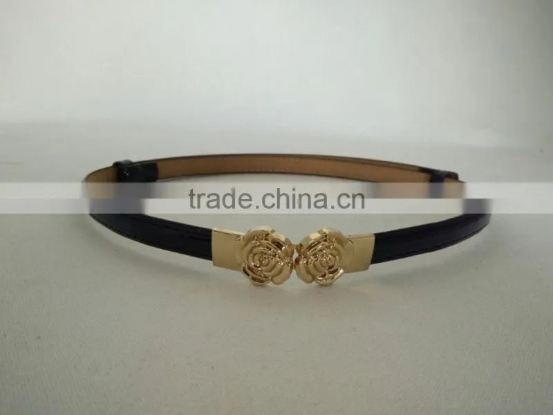 Wholesale colourful flower pattern buckle sex women lady thin PU waist belt