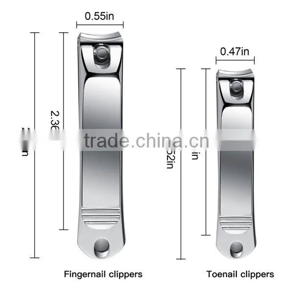 TOPCOM Perfect for Men & Women Nail Clippers 2 PCs Nail Cutter Set Sharpest Stainless Steel Fingernail + Toenail Set