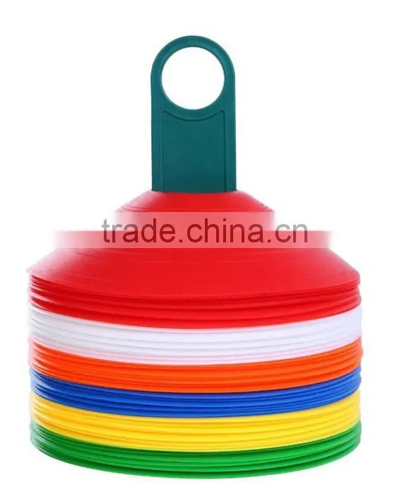 Multi Color Durable Agility Sport Disc Cone Set with Plastic Carrier