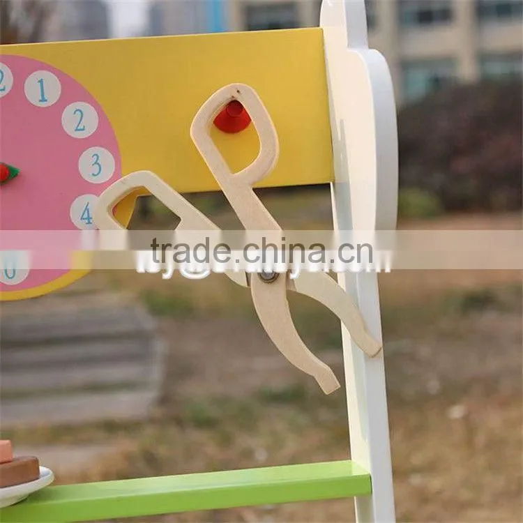 New design preschool kids play kitchen toys wooden toy bbq set W10C302