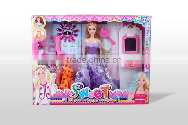 dress up fun ABS 11.5" plastic doll for kids with EN71