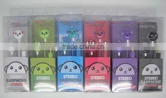 bear cartoon earphones Headphones 3.5MM BASS MP4 MP3 1 earphone