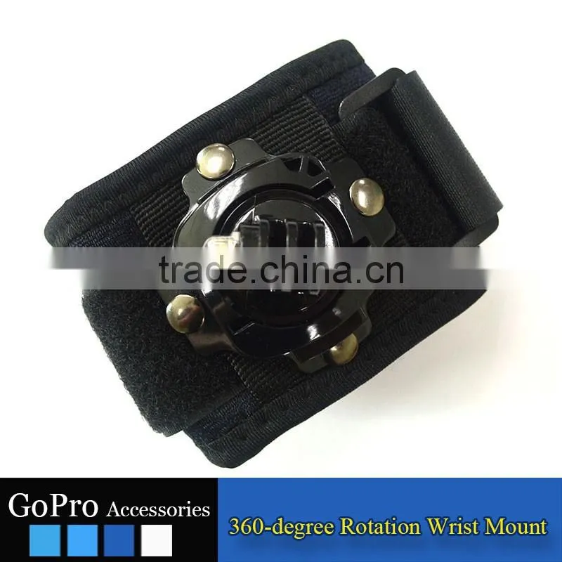 2016 New Wholesale GoPros 360 degree rotation wrist mount for gopros heros 4 3 3+ GP06
