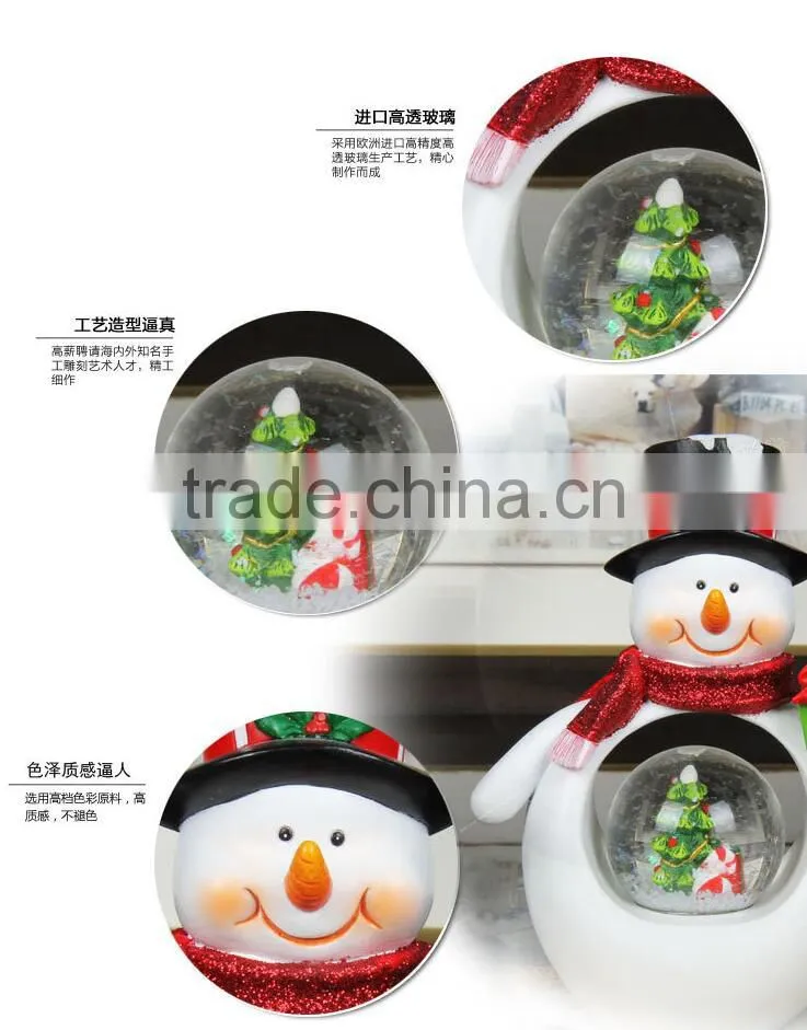 Polyresin Christmas Snow globe Snowman Snow globe with Music Box