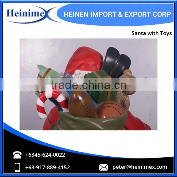 High Quality, Durable, Cold Cast Poly-Resin & Fibre-glass Santa with Toys