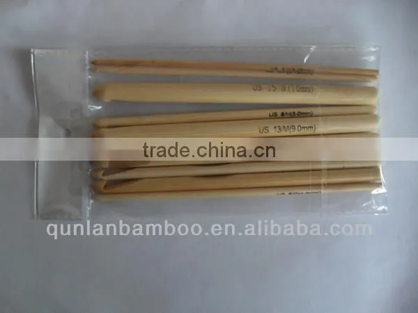 Natural Color Bamboo Assorted Crochet Hooks