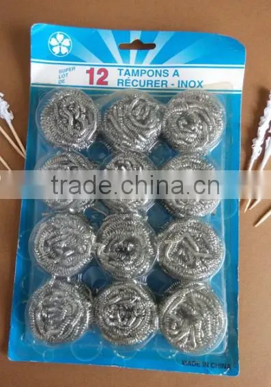 ss410/GI Stainless Steel spiral Scourer,kitchen scrubber