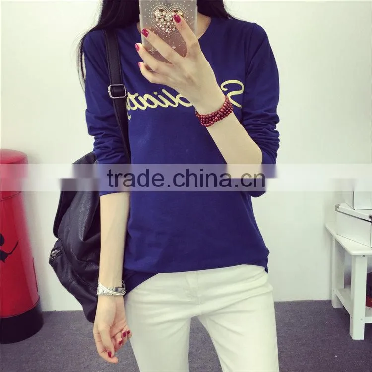 2015 new wholesale women fashion t-shirt design for ladies