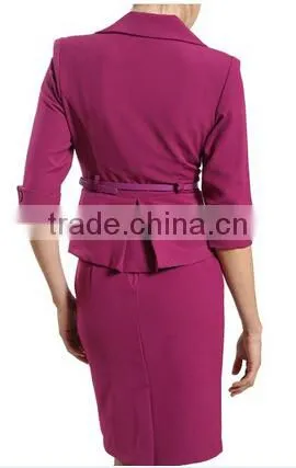 women fitted long sleeve blazer and skirt suit business suits set