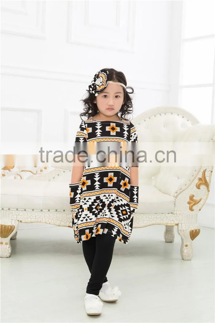Wholesale Children's Boutique Clothing Set Spring Baby Girl Long Sleeve Flower Set With Headband