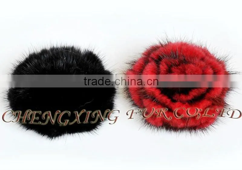 CX-A-41 8cm Mink Fur Flower Brooch Pin