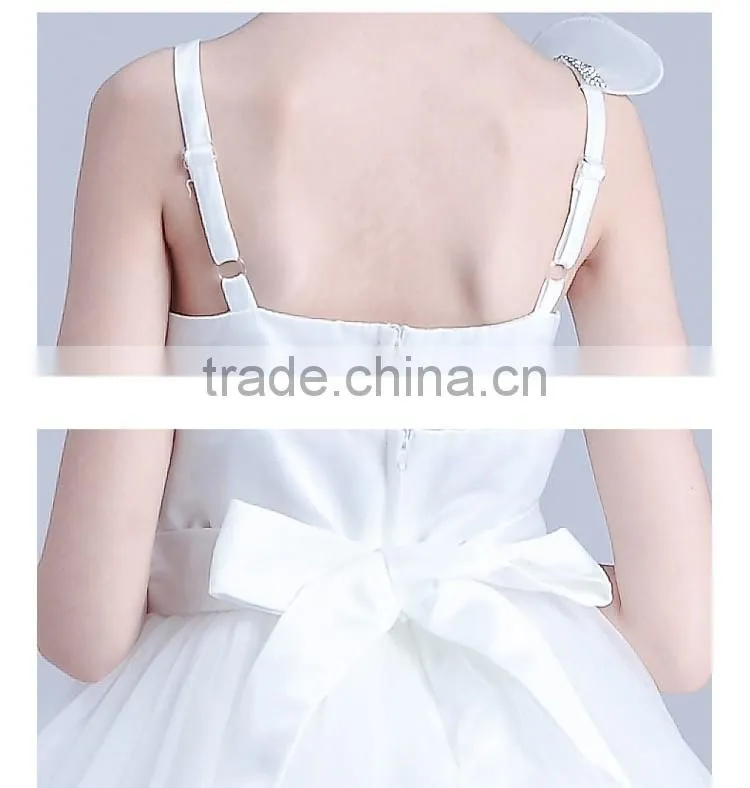 2017 white rose tulle dress women kids sequin two spaghetti Strap dresses