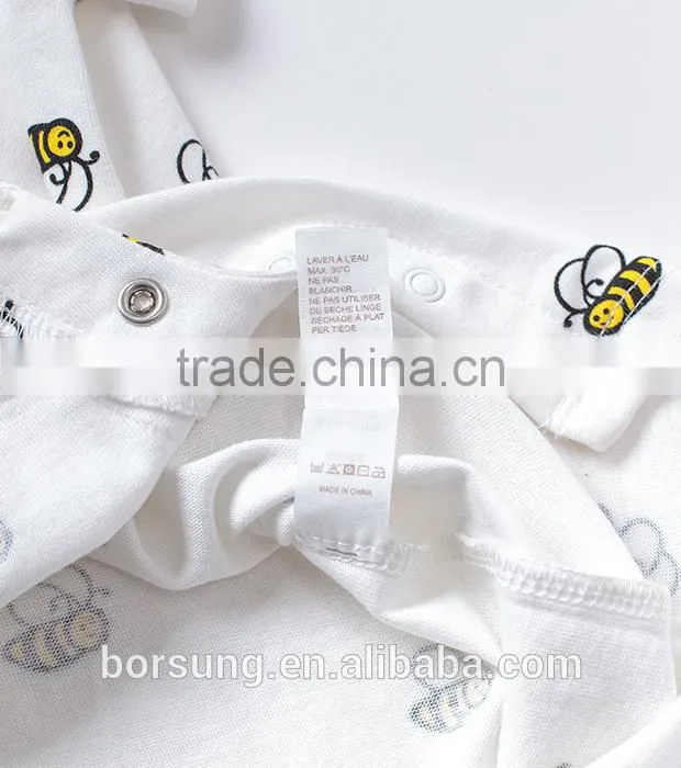 New Arrival Plain Cotton Bee Printed Boy Romper New Born Baby Clothes