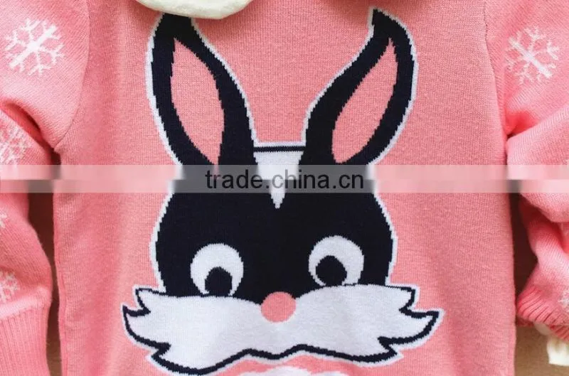 lovely rabbite knitting pattern pink red baby girls stylisg latest sweater