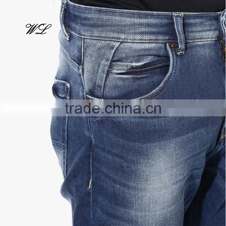 Men ripped jeans 2017 denim fabric custom men's jeans pants