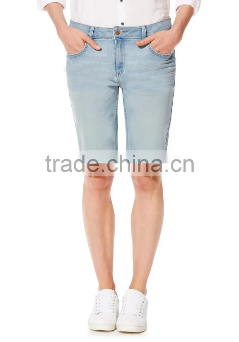 Wholesale light wash girl casual shorts denim shorts cotton shorts women