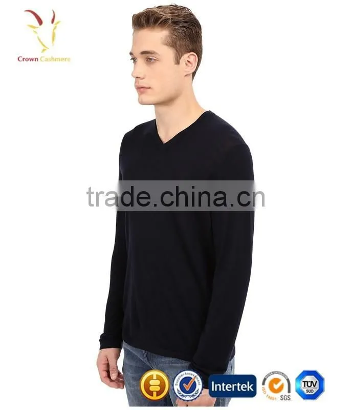 Men Lightweight Wholesale Wool V Neck Plain Pullover Sweaters