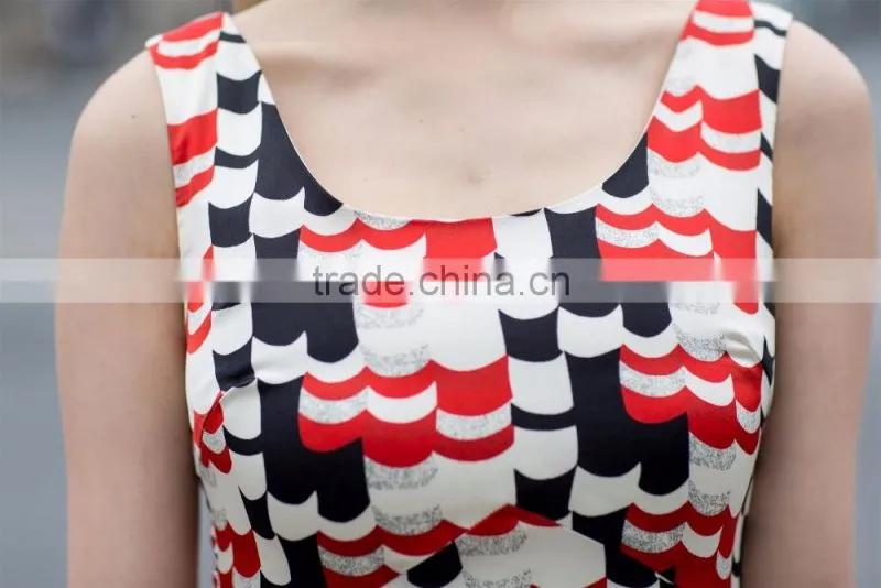 ladies's summer fashion chiffon printed dress in casual dress slim fit sleeveless long dress casual skirt