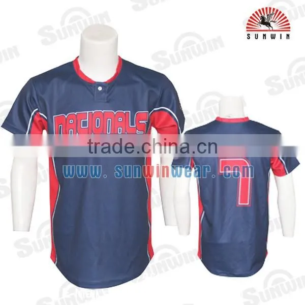 SUNWIN Dri Fit 100% Polyester Sublimated Blank Custom Softball / Baseball Jersey