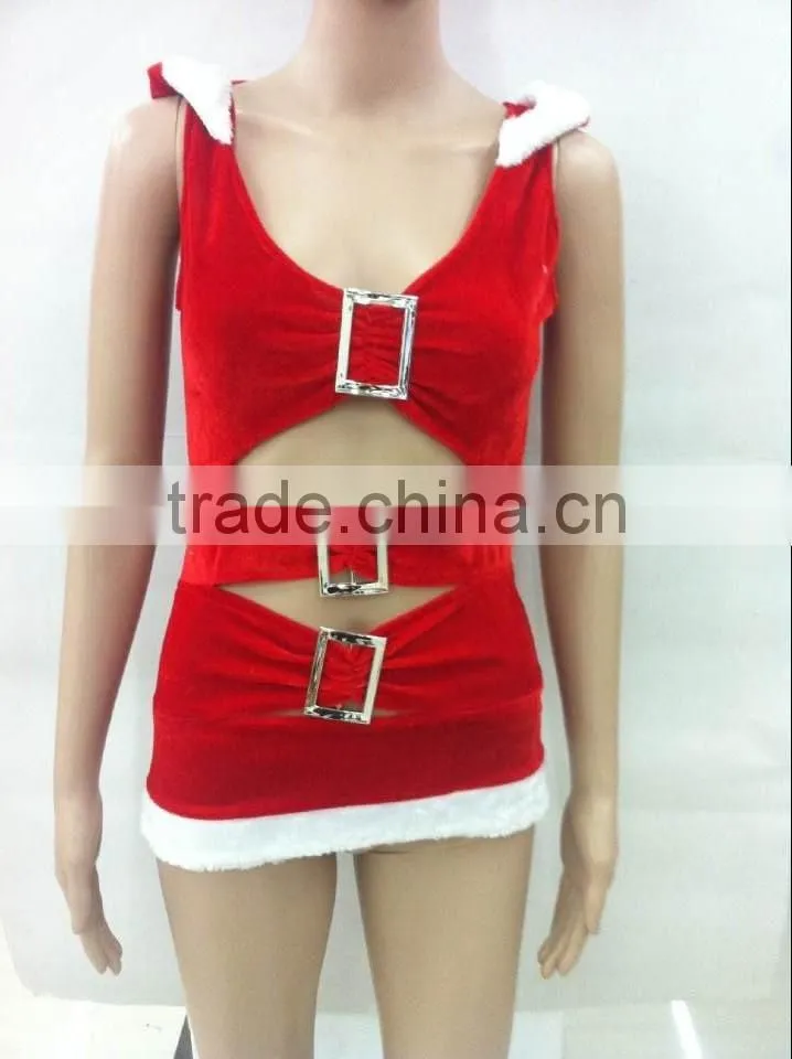 Hotsale Xmas saxy Claus santa's outfit costume for girl