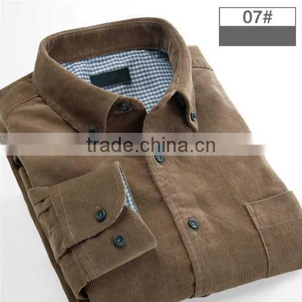 italia design corduroy coffee cotton mens dress shirts