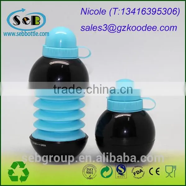 ball shaped plastic Collapsible sport bottle