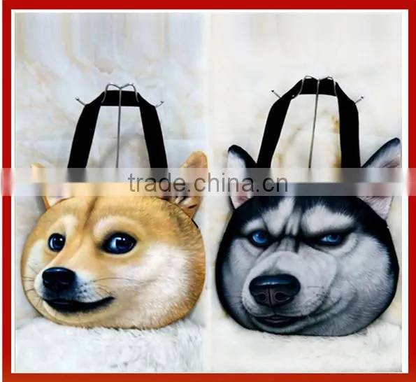 Wholesale 3D Animal Cat Face Chain Shoulder Bag,Stylish Lady Girl Animal Head Cute Cat School Bag
