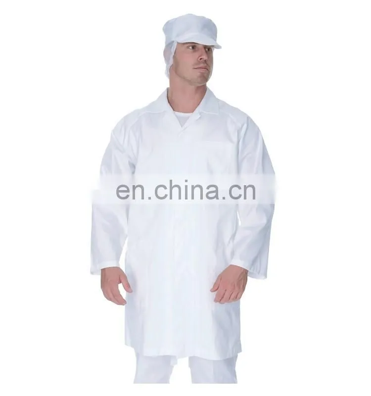 China factory cheap white Chemical Men Acid Resistant lab coat designs
