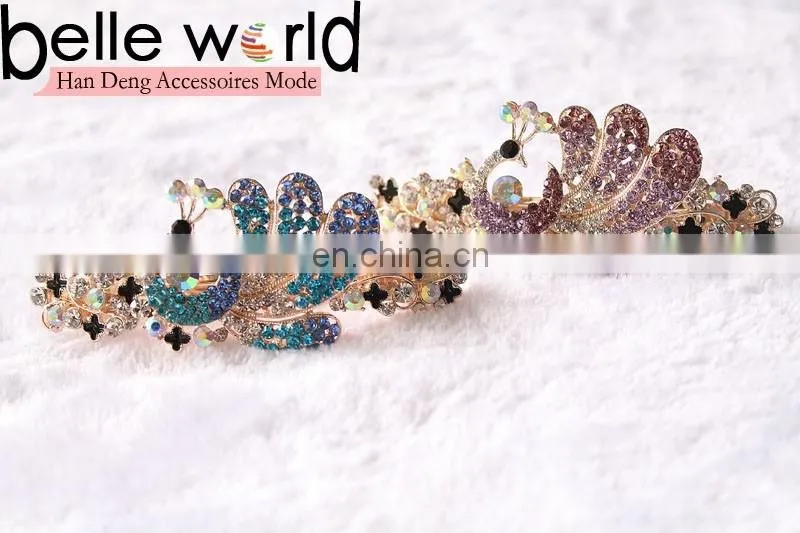 Elegant Peafowl Rhinestone Hair Barrette