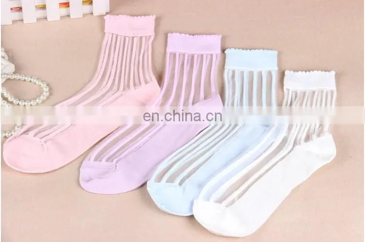 In stock lady summer glass low cut out boat socks,lace crystal short stockings