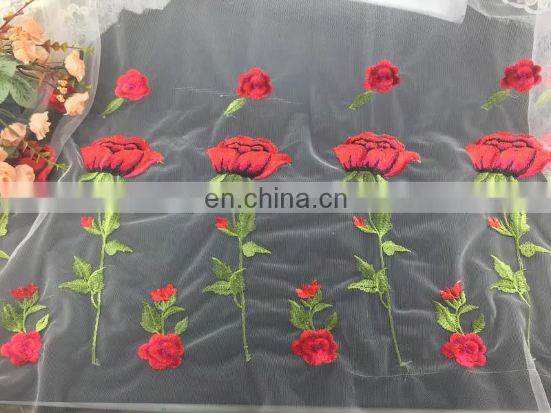 2017 fashion 3D colorful butterfly embroidry lace fabric factory