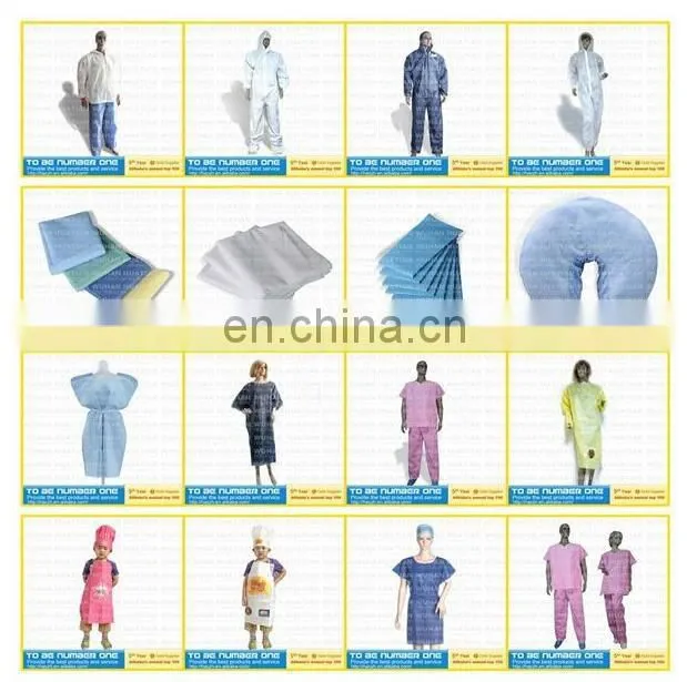 HQ standard 45GSM Blue SMS disposable medical surgical gown sterile