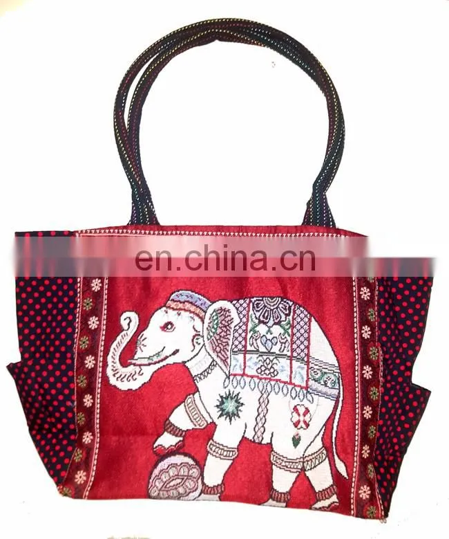 Elephant Design cotton canvas Tote Bag