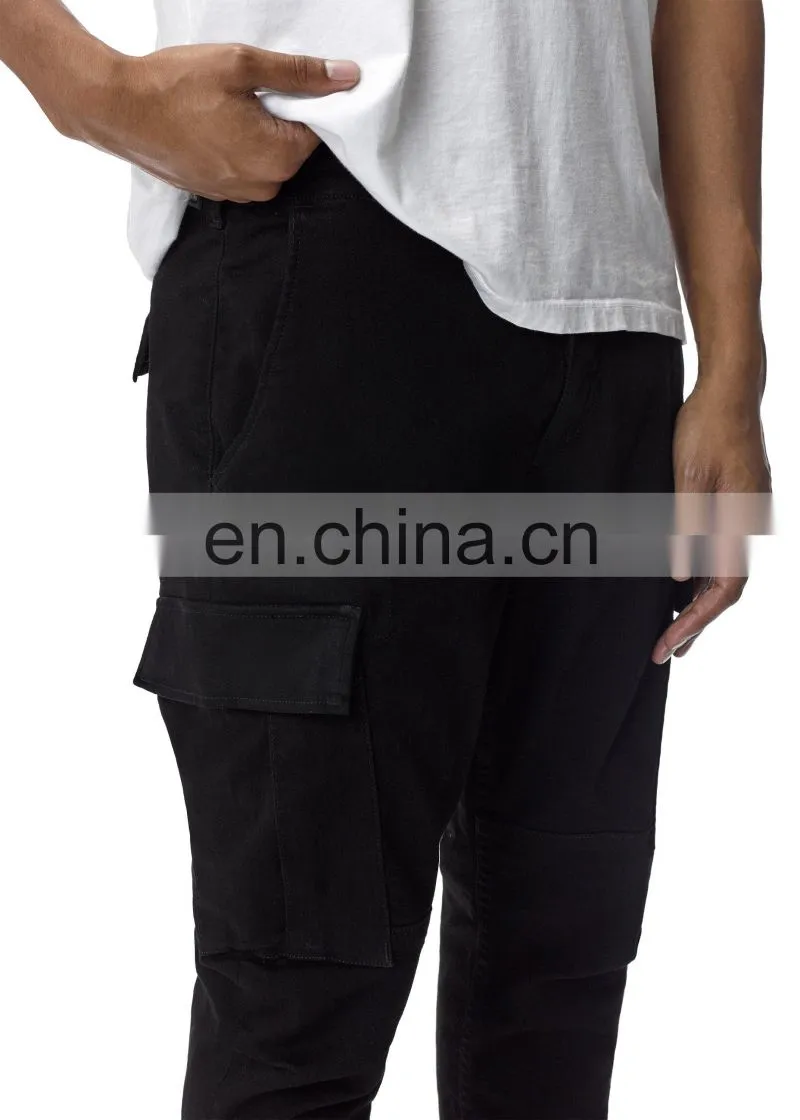 DiZNEW CUSTOM SUPER FASHION DENIM BLACK CARGO JEANS FOR MENS