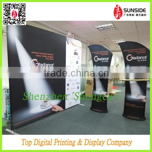 Tension fabric display backdrop exhibition pop up display stand for advertising -qt