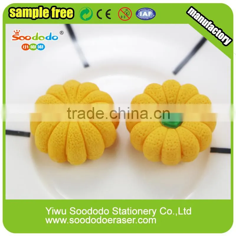yiwu 3d eraser vegetable pumpkin shape cheap eraser factory