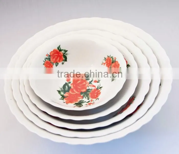 silver porcelain bowls set, silver rim soup bowls, ceramic salad bowl GGK