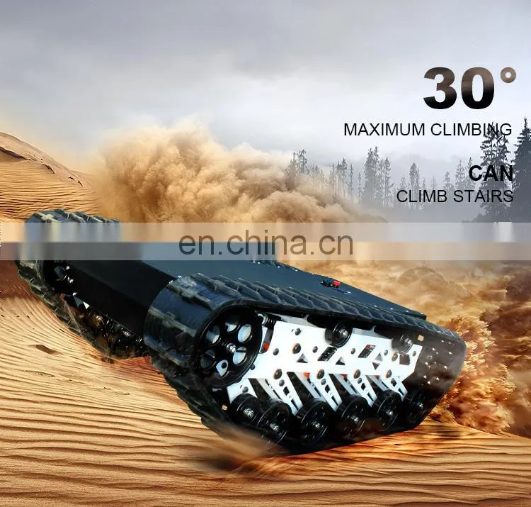 Outdoor Remote Controlling Mobile Rubber Robot Platform Tracked Vehicle