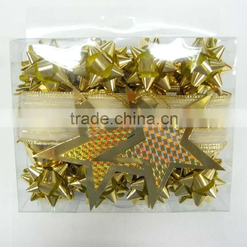 Metallic Gold Mini Star Bows/ Plastic Star Bow,Deluxe Bow