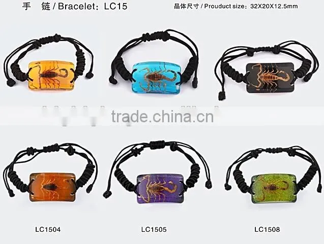Latest hippie bracelet beads as promotion gifts with real insect
