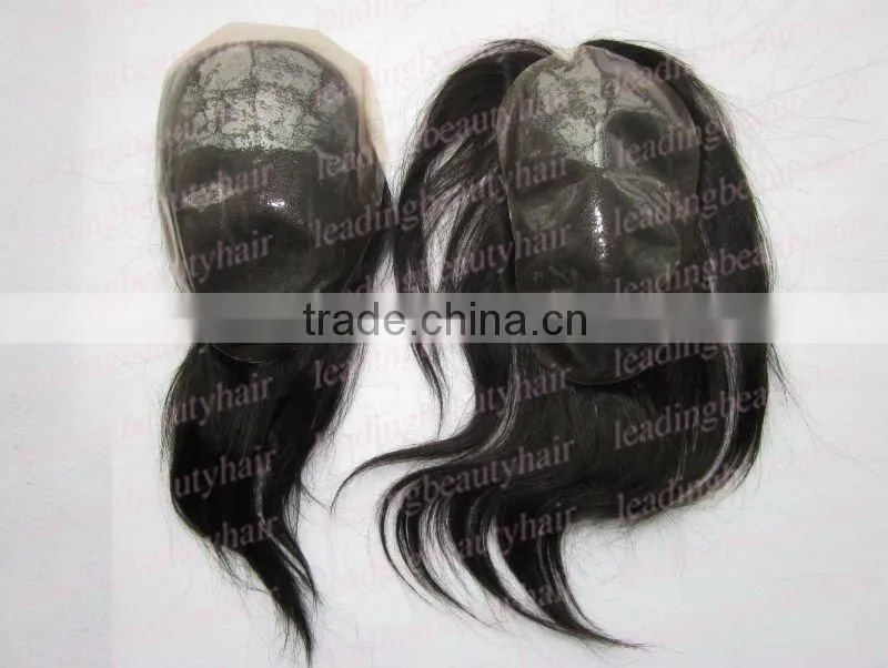silk top hair piece with knots hidden,hair looks rise from scalp